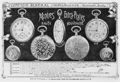 Pubblicità per orologi da tasca, Comptoir General d
